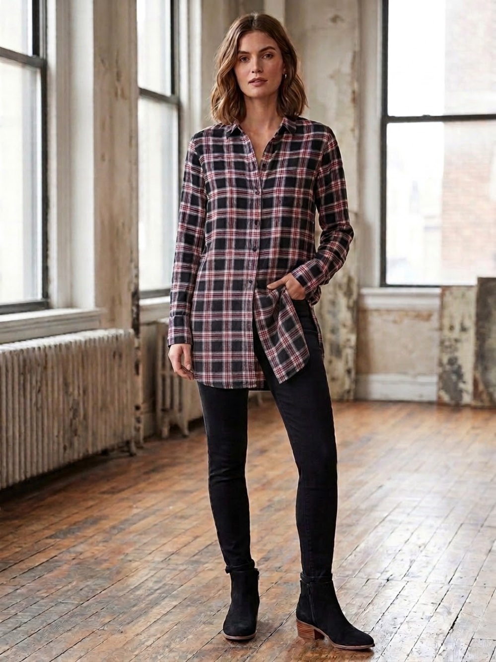 beachlunchlounge Flannel Shirt MSRP $58 PTP 21” NWOT